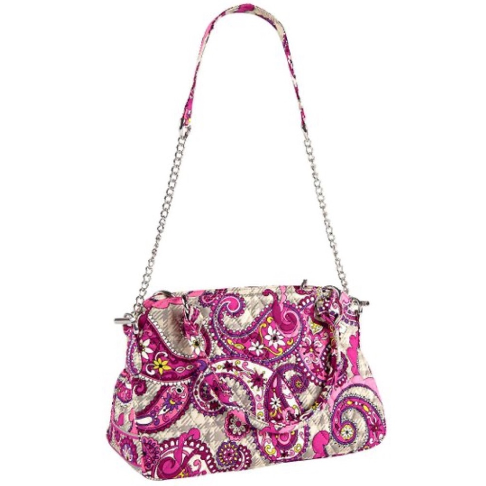 VERA BRADLEY Chain Bag in Paisley Meets Plaid Pink